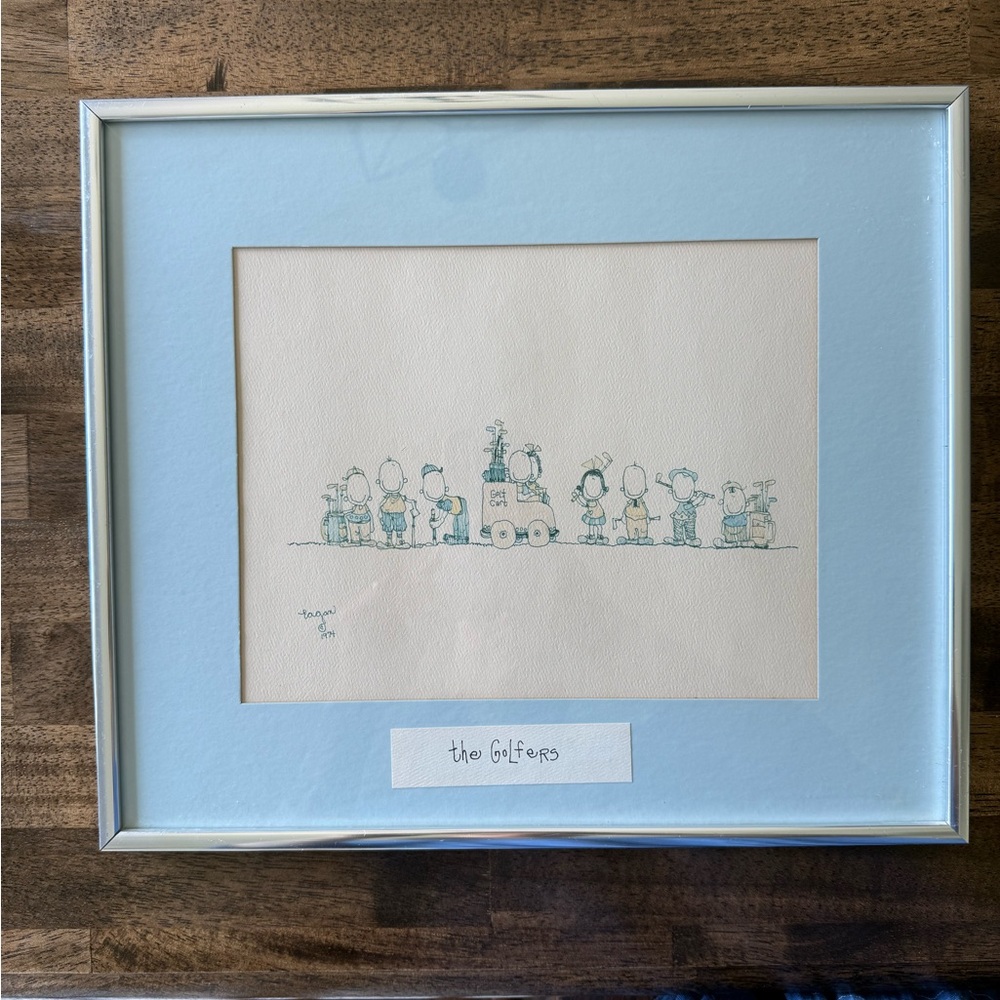 Vintage 1974 “The Golfers” handmade art